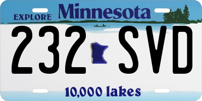 MN license plate 232SVD
