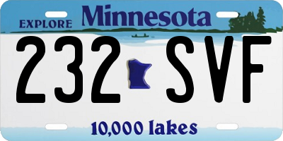 MN license plate 232SVF
