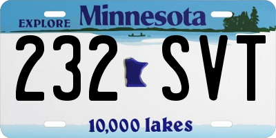 MN license plate 232SVT