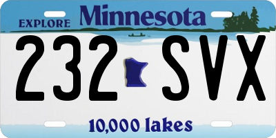 MN license plate 232SVX