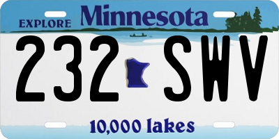 MN license plate 232SWV