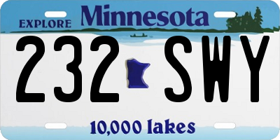 MN license plate 232SWY