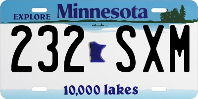 MN license plate 232SXM