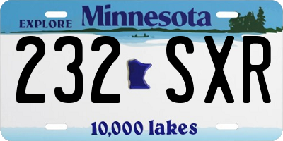 MN license plate 232SXR