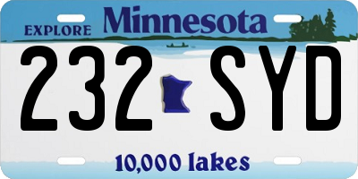 MN license plate 232SYD
