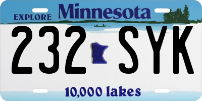 MN license plate 232SYK