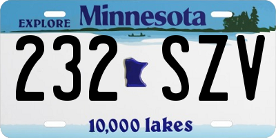MN license plate 232SZV