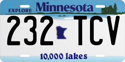 MN license plate 232TCV