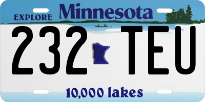MN license plate 232TEU