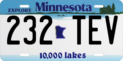MN license plate 232TEV