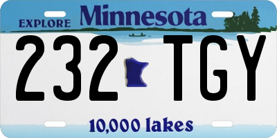 MN license plate 232TGY