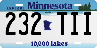MN license plate 232TII