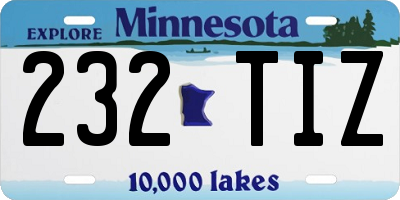 MN license plate 232TIZ
