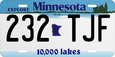 MN license plate 232TJF