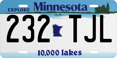 MN license plate 232TJL