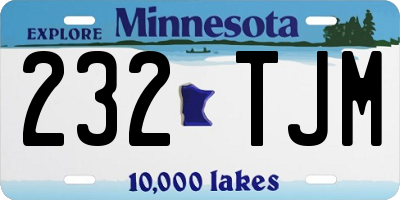 MN license plate 232TJM