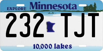 MN license plate 232TJT