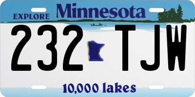 MN license plate 232TJW