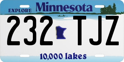 MN license plate 232TJZ