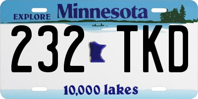 MN license plate 232TKD