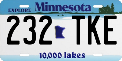 MN license plate 232TKE