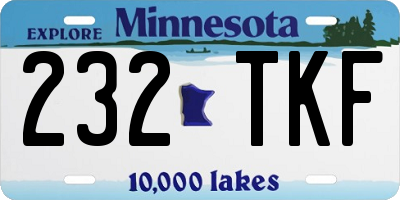MN license plate 232TKF