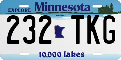 MN license plate 232TKG