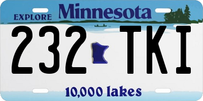 MN license plate 232TKI