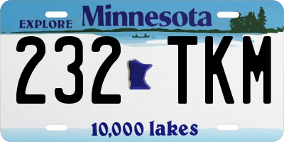 MN license plate 232TKM