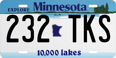 MN license plate 232TKS