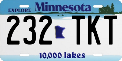 MN license plate 232TKT