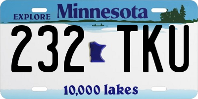 MN license plate 232TKU