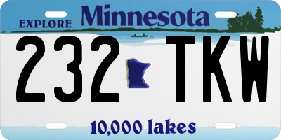 MN license plate 232TKW