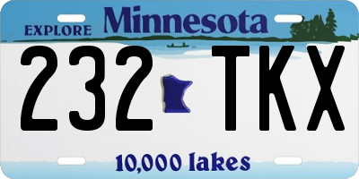 MN license plate 232TKX