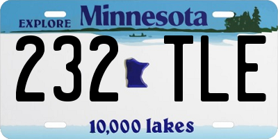 MN license plate 232TLE