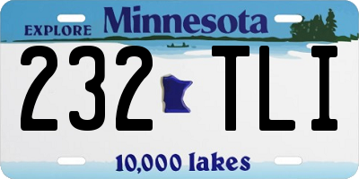 MN license plate 232TLI