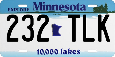 MN license plate 232TLK