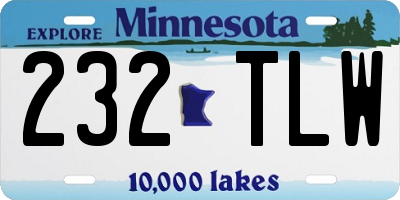 MN license plate 232TLW