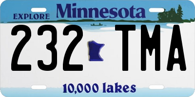 MN license plate 232TMA