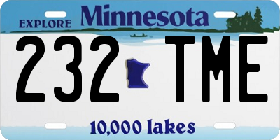 MN license plate 232TME