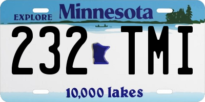 MN license plate 232TMI