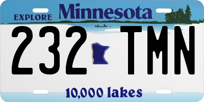 MN license plate 232TMN
