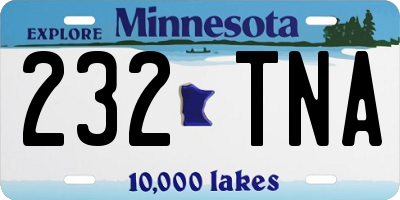 MN license plate 232TNA