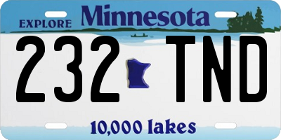 MN license plate 232TND