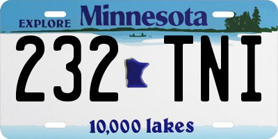MN license plate 232TNI