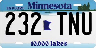 MN license plate 232TNU