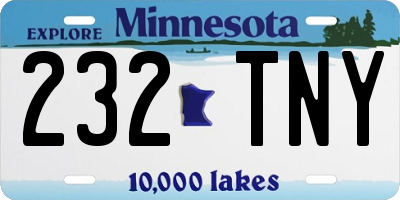 MN license plate 232TNY
