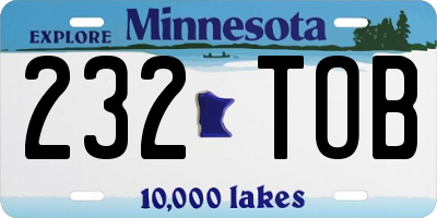 MN license plate 232TOB