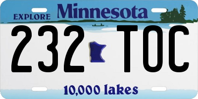 MN license plate 232TOC
