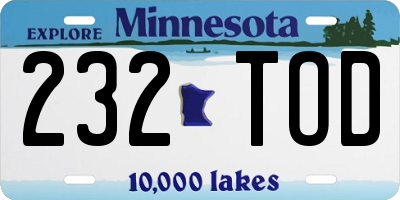 MN license plate 232TOD
